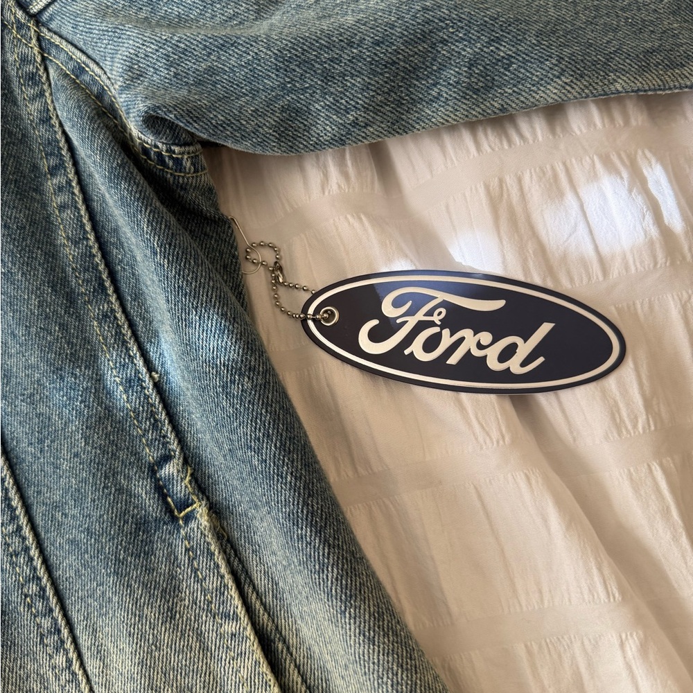 NWT Jean Ford Blue Denim Jacket with Zipper Accents - Picture 5 of 6